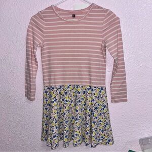 Tea Collection Pink Striped and Floral Dress